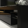 200cm TV Unit I Modern Cabinet TV Stand I Black High Gloss Doors I Free LED