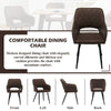 Brown Dining Chairs Set of 2 Faux Leather Diamond Seat with Hole Modern Chair