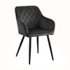 Set of 2 Armchairs Dining Chairs with Arms Velvet PU Faux Leather Chairs Kitchen