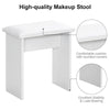 Large White Dressing Table Set with LED Lights Mirror and Makeup Cushioned Stool