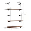 2PCS Industrial Pipe Bookcases Wall Mounted Floating Shelf Hanging Display Rack