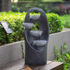 Solar Powered Garden Water Feature with LED Lights 4 Tier Cascade Water Fountain