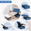 2-in-1 Convertible Sofa Bed Folding Ottoman Sleeper Space Saving Couch Lounger