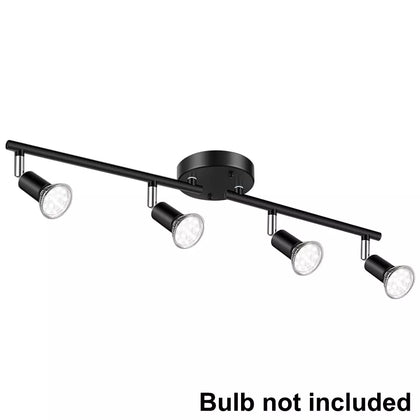 Modern 4 Way Adjustable LED GU10 Ceiling Spotlight Bar Kitchen Light No Bulbs UK