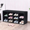 Shoe Bench 10-Cube Storage Bench Cabinet Cube Organizer Rack Cabinet-Black
