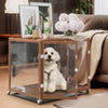 Heavy Duty Dog Crate Anti-bite Aluminum Pet Kennel Cage End Table Log Cabin Cart