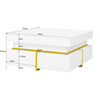 Coffee Table Living Room Storage Display Square Tea Table With 2 Drawers, White