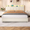 Upholstered Ottoman Storage Bed Frame 5ft King with Storage Headboard, LED Beige