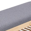 Grey Upholstered Shoe Bench Stool Shoes Rack Storage Shelf Entryway Hallway Seat