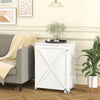 Barn-door Sewing Cabinet Folding Wewing Craft w/5 Lockable Wheels-Black