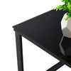 Black Glass Coffee Table Top Metal Legs End Side Table Living Room Rectangle