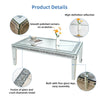 Rectangular Silver Mirrored Coffee Table gular Mirrored w/Crystal Diamonds Inlay