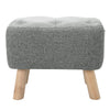 Chesterfield Upholstered Buttoned Footstool Pouffe Foot Stool Linen Bench Seat