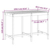 Gecheer Garden Table Grey 159.5x82.5x110 Solid Wood L4J6
