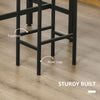 3-Piece Industrial Bar Table Set, Breakfast Table with 2 Stools Rustic Brown