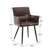 2x Faux Leather Dining Chairs Kitchen Dining Room Chairs Metal Legs Brown