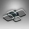Modern LED Ceiling Light Black Frame Square Shape Chandelier Dining Room