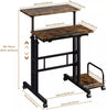 Height Adjustable Sit-Stand Desk Computer Table Standing Workstation with Wheel