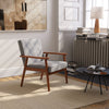 Velvet/Linen Armchair Wooden Retro Accent Tub Chair Occasional Chair Lounge Seat