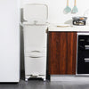 Kitchen Rubbish Waste Bin Recycling Dual Multi Compartment Pedal Dustbins Wheels