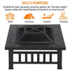 Fire Pits for Garden Square Fire pit For Barbecue,Heating,Cooling Drinks w/Cover