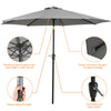 2.7M Round Garden Parasol Sun Shade Patio Hanging Umbrella with Crank Tilt Base