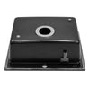 Ultra deep Quartz Stone Single Bowl Inset Kitchen Sink with Strainer Basin Black
