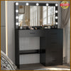 Dressing Table With Drawers & Large Lighted Mirror Makeup Desk Vanity Bedroom