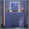 Bedroom Dressing Table with LED Lights Mirror 7 Drawers Makeup Vanity Desk Set