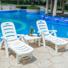 Single/Pair Sun Lounger Reclining Chairs Beds Recliner Sunlounger Sunbed Plastic