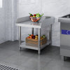 Stainless Steel Food Prep Table Commercial Kitchen Storage Work Top Edges Shelf