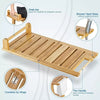 Durable Bamboo Shower Bench Spa Stool Seat Chair 2-Tier Storage Shelf Waterproof