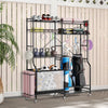 Garage Sports Equipment Organizer Golf Bag Ball Metal Storage Rack on Wheels