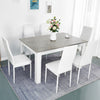 Mondeer Dining Table and Chairs Set 6 High Back Faux Leather Chair Grey&White