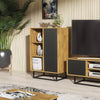 Living Room Set Loft Retro Industrial TV Unit Stand Vintage Oak Cabinet Cupboard