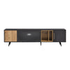 TV Stand Cabinet Unit Modern Glass Door Entertainment Living Room Furniture