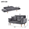 Fabric Sofa Bed Small Loveseat Tufted Button Detail Couch with Wooden Leg Grey