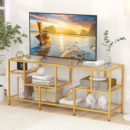 Modern Entertainment Center TV Stand for TVs up to 65” with Shelves