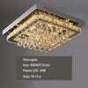 40cm Crystal Chandelier Lamp LED Square Crystal Ceiling Light Dimmable w/ Remote