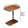 C Shaped Brown Side Table For Couch Adjustable Height Bedroom Coffee End Table