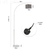 Metal Floor Lamp 131-186cm Bright Standing Lamp for Living Rooms Reading Lamp