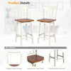 2X Swivel Dining Bar Stool Rubber Wood Counter Height Stools w/Backrest Footrest
