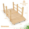 150 cm Wooden Garden Bridge Backyard Classic Arc Footbridge w/Double Railings