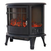 Black Electric Fireplace Log Burning Flame Stove Fire Heater Thermal Wood 1800W