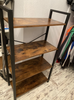 Vintage Industrial Bookcase Rustic Metal Shelving Unit Small Display Cabinet