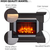 Electric Fireplace Freestanding Suite Flame Effect Heater Remote Control Oak