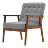 Mid-Century Modern Wooden Frame Armchair Deep Button Padded Lounge Tub Chair UK