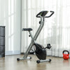 Folding Exercise Bike 8-Level Magnetic Heart Rate Sensor Home Gym Grey Black