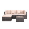 Rattan Garden Furniture Set 4-Seater Combo Modular Sofa w/ Cover Patio Outdoor