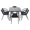 Glass Bistro Dining Table Cocktail Table Outdoor Garden Patio with Parasol Hole